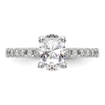 Verlobungsring aus 14K Weißgold mit simulierten Diamanten