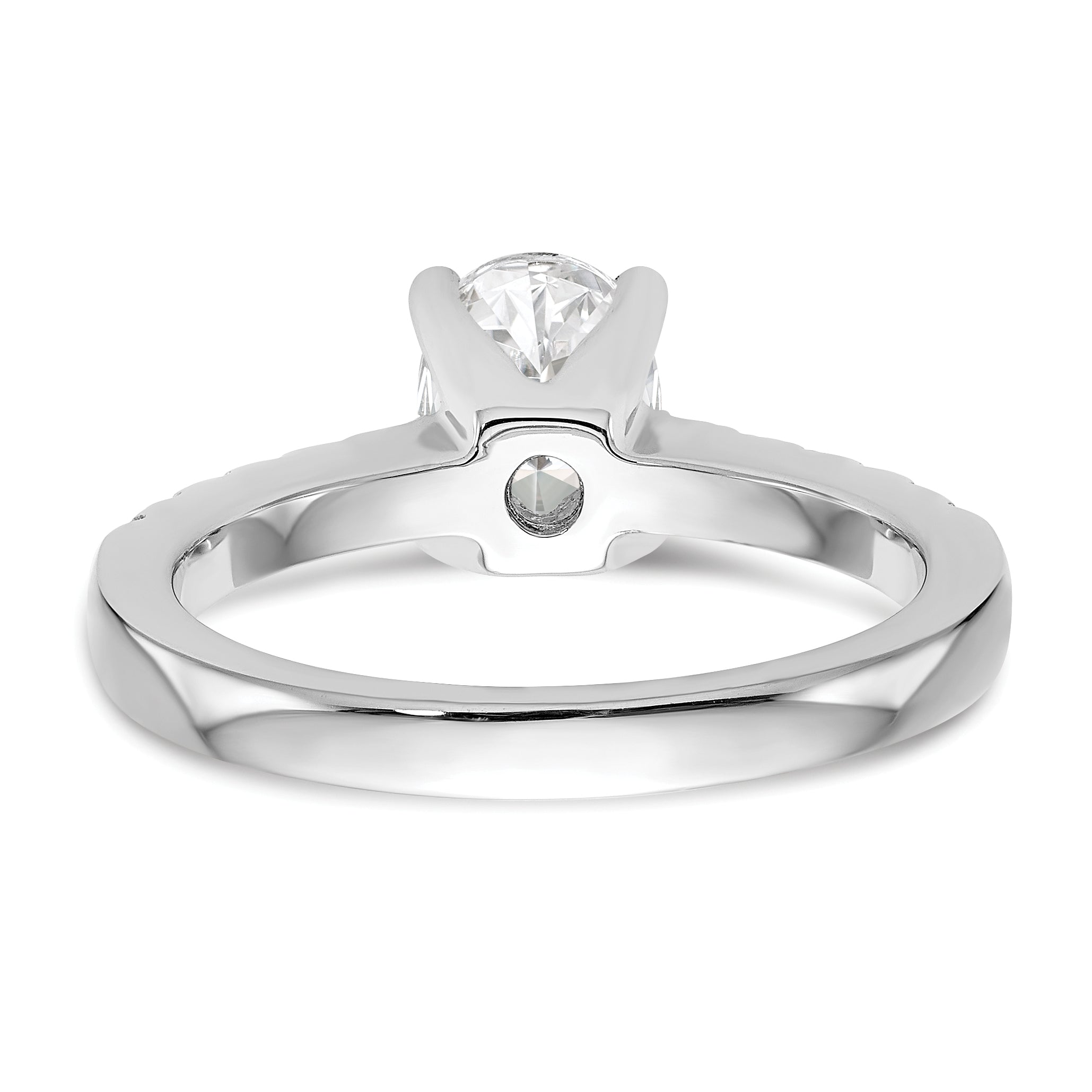 14K Weißgold Verlobungsring mit simulierten Diamanten