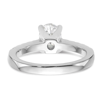 14K Weißgold Verlobungsring mit simulierten Diamanten