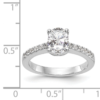 14K Weißgold Verlobungsring mit simuliertem Diamanten