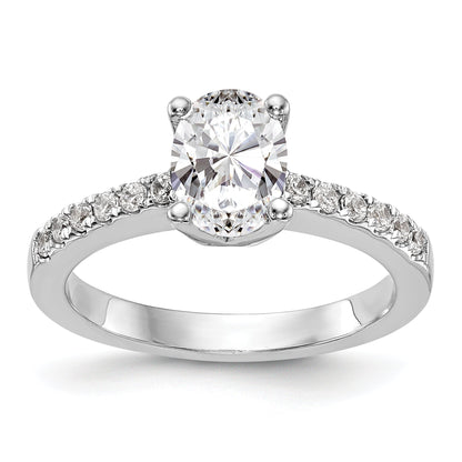 Verlobungsring aus 14K Weißgold mit simulierten Diamanten