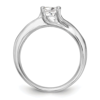 14K Weißgold Verlobungsring mit simulierten Diamanten