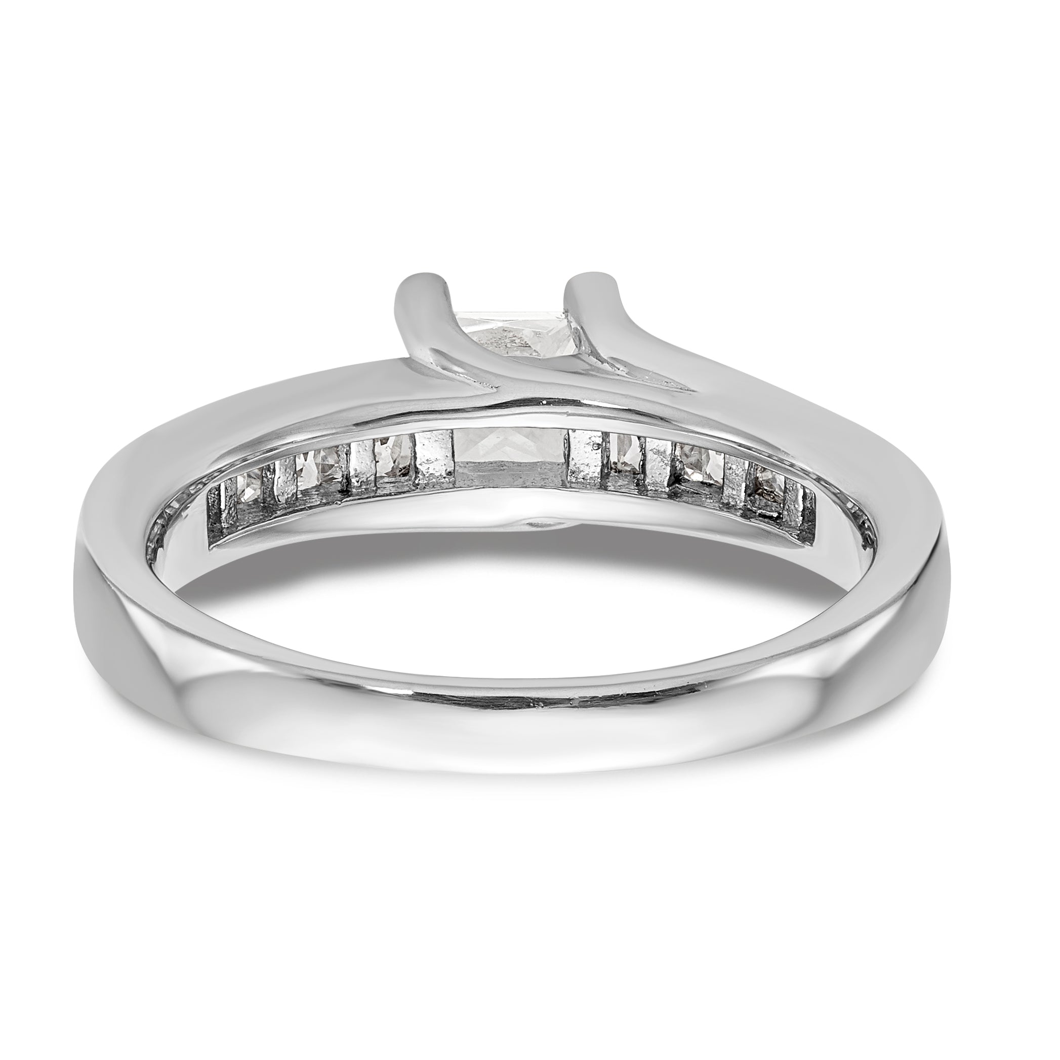 14K Weißgold Verlobungsring mit simulierten Diamanten