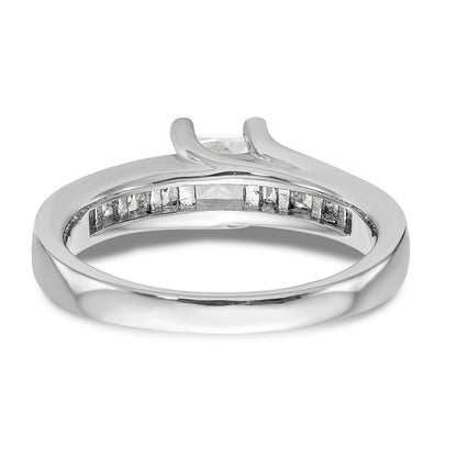14K Weißgold Verlobungsring mit simuliertem Diamanten