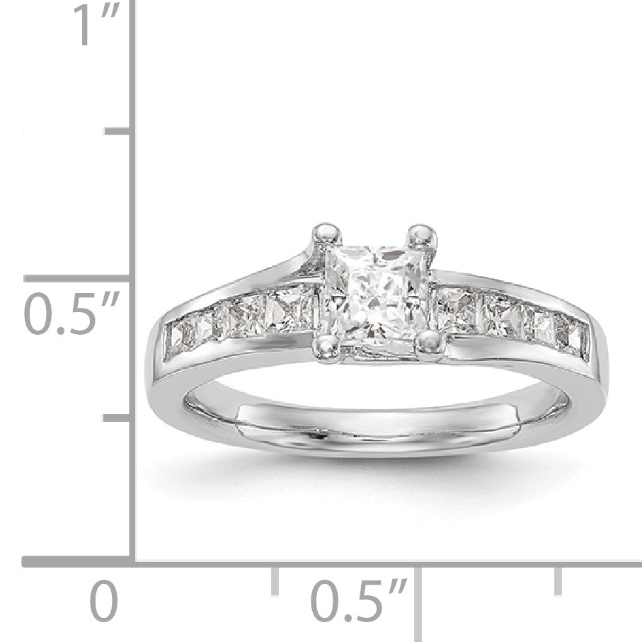 14K Weißgold Verlobungsring mit simuliertem Diamanten