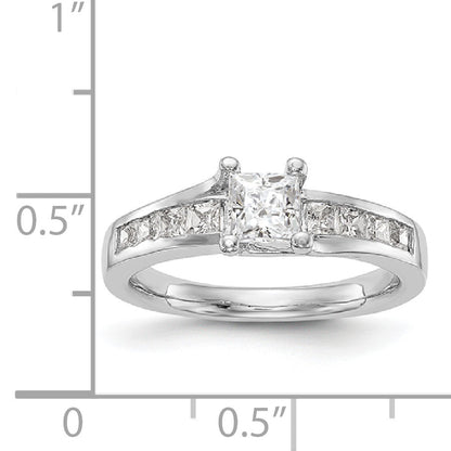 14K Weißgold Verlobungsring mit simuliertem Diamanten