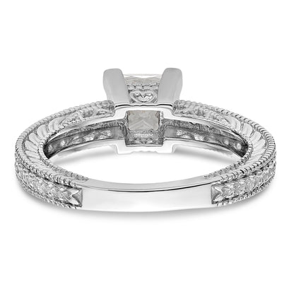 14K Weißgold Verlobungsring mit simulierten Diamanten