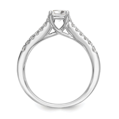 14K Weißgold Verlobungsring mit simulierten Diamanten