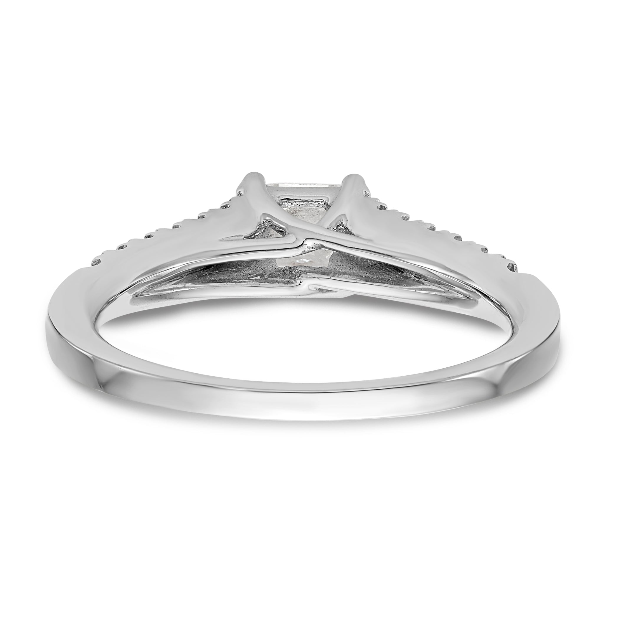 14K Weißgold Verlobungsring mit simulierten Diamanten