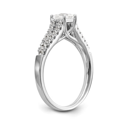 14K Weißgold Verlobungsring mit simulierten Diamanten