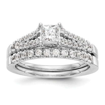 14K Weißgold Verlobungsring mit simulierten Diamanten
