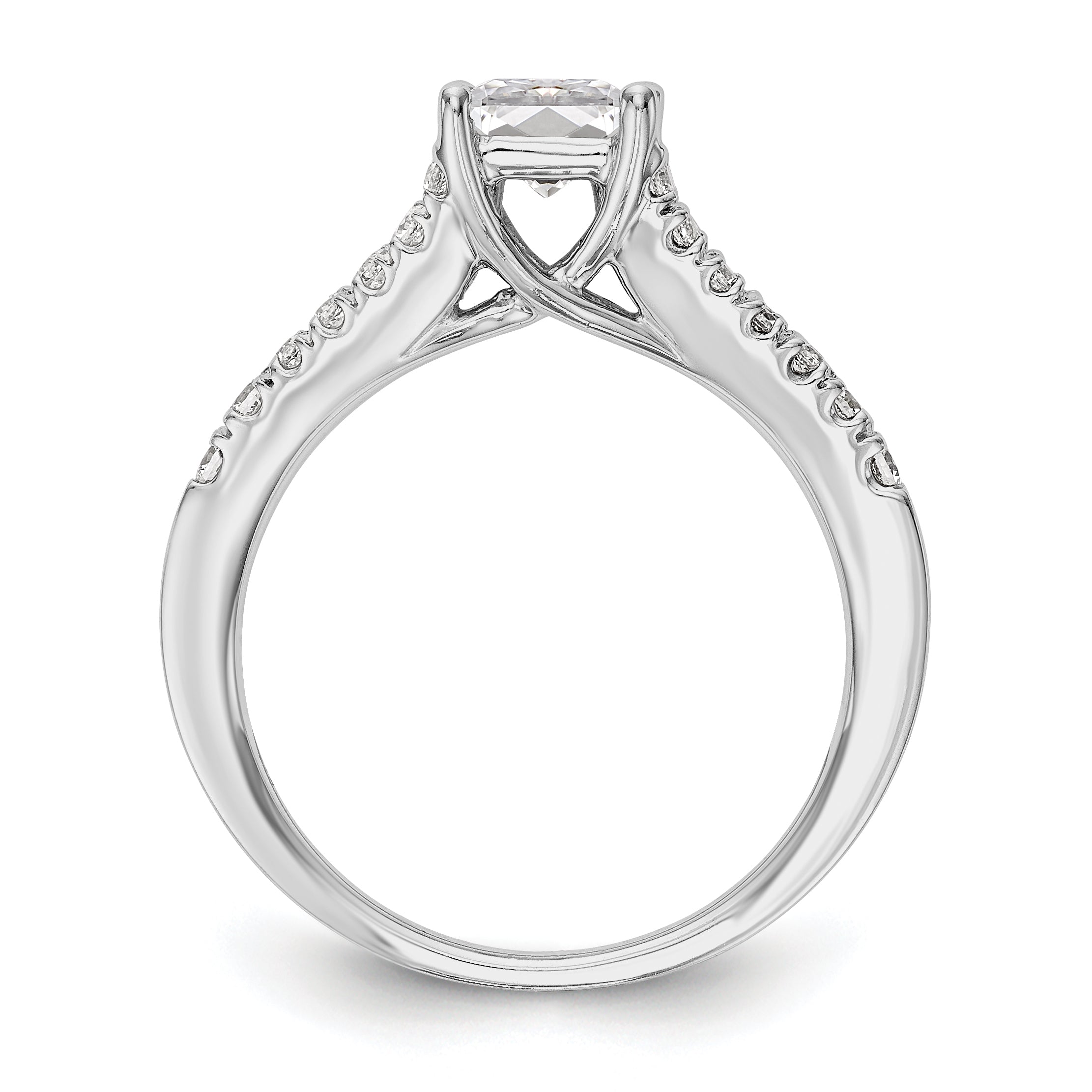 14K Weißgold Verlobungsring mit simuliertem Diamanten