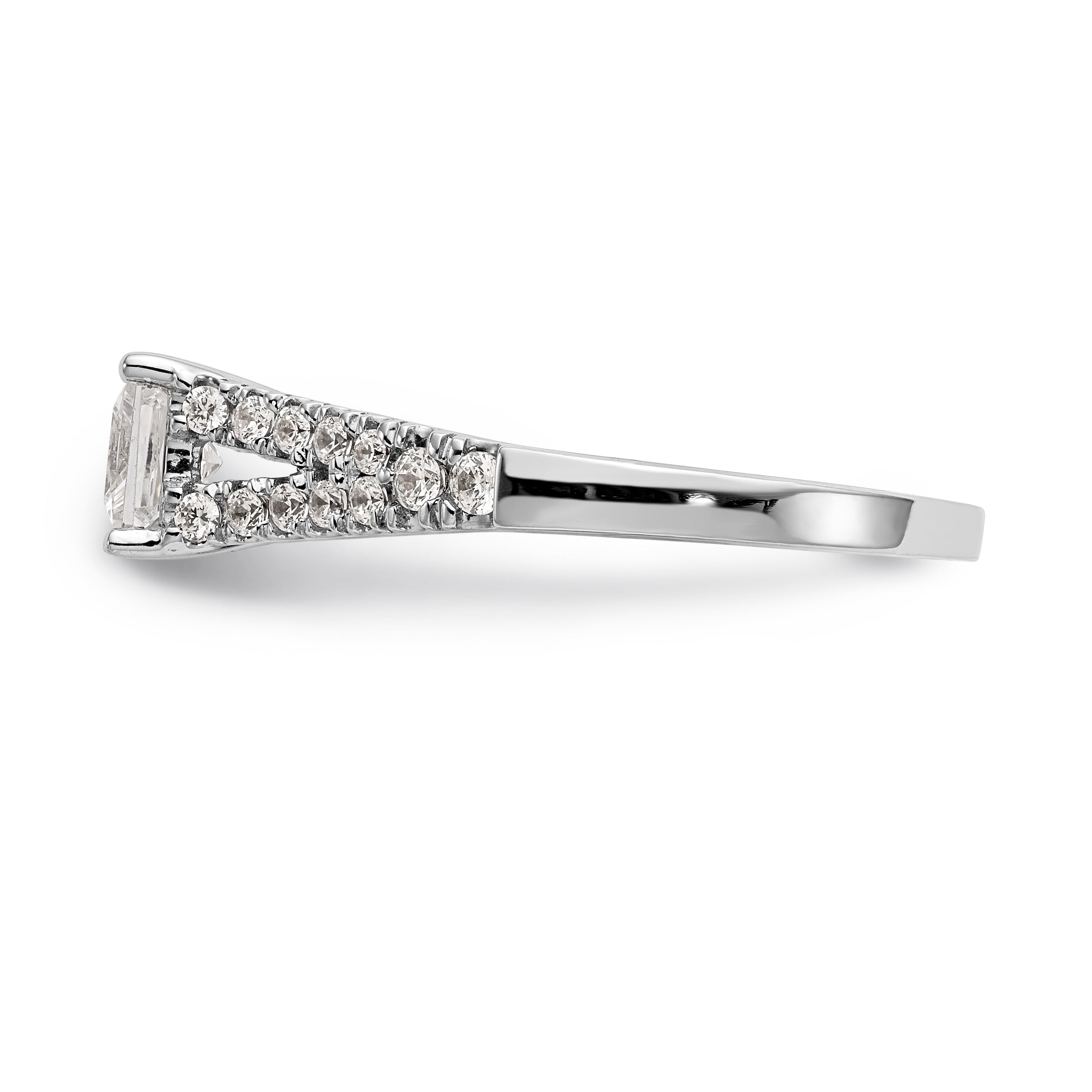 14K Weißgold Verlobungsring mit simuliertem Diamanten