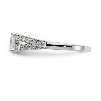 14K Weißgold Verlobungsring mit simuliertem Diamanten