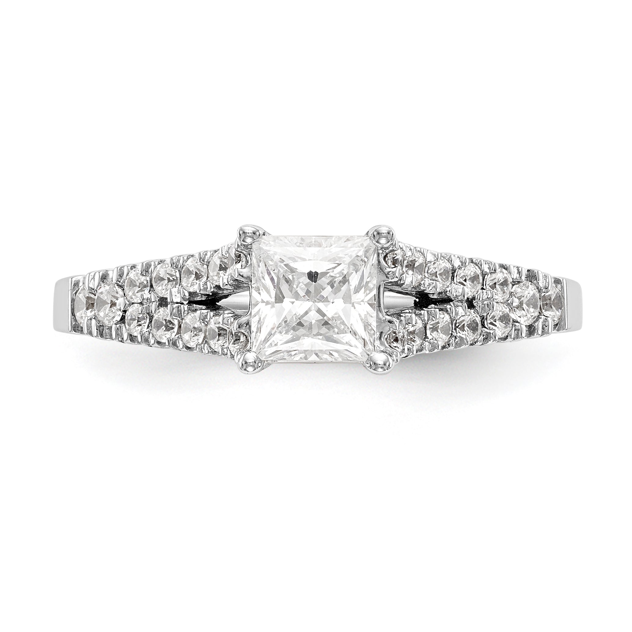 14K Weißgold Verlobungsring mit simuliertem Diamanten