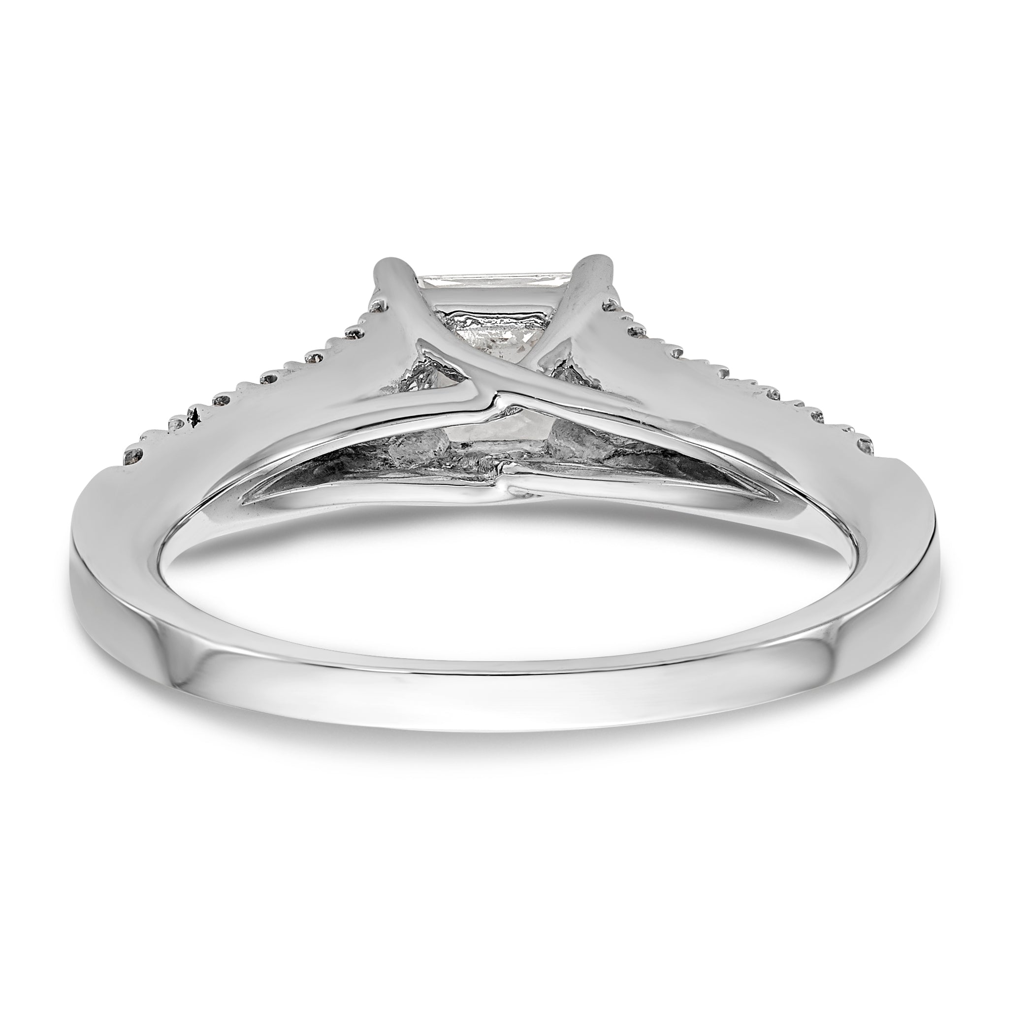 14K Weißgold Verlobungsring mit simuliertem Diamanten