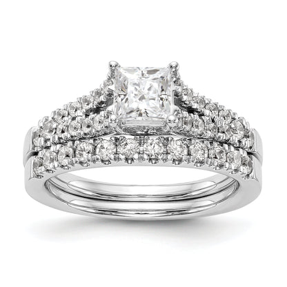 14K Weißgold Verlobungsring mit simuliertem Diamanten