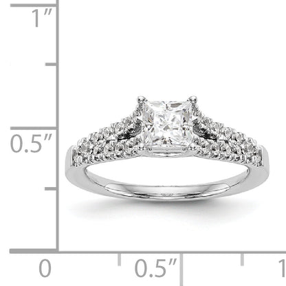 14K Weißgold Verlobungsring mit simuliertem Diamanten