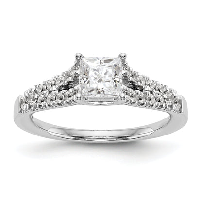 14K Weißgold Verlobungsring mit simuliertem Diamanten