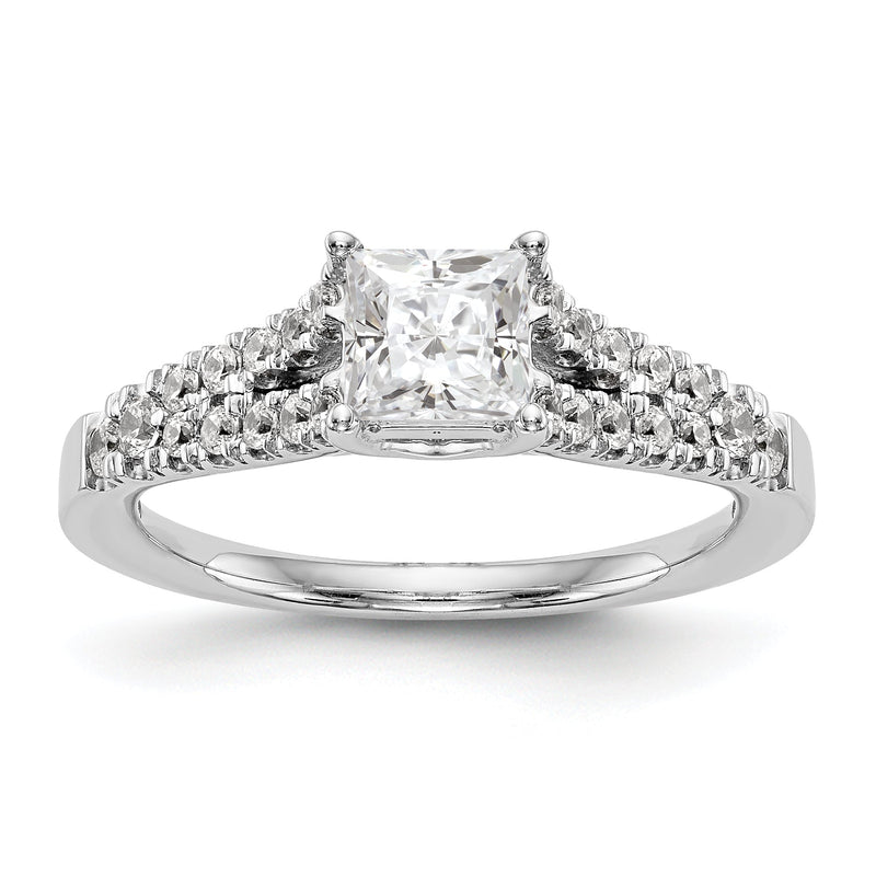 14K Weißgold Verlobungsring mit simuliertem Diamanten