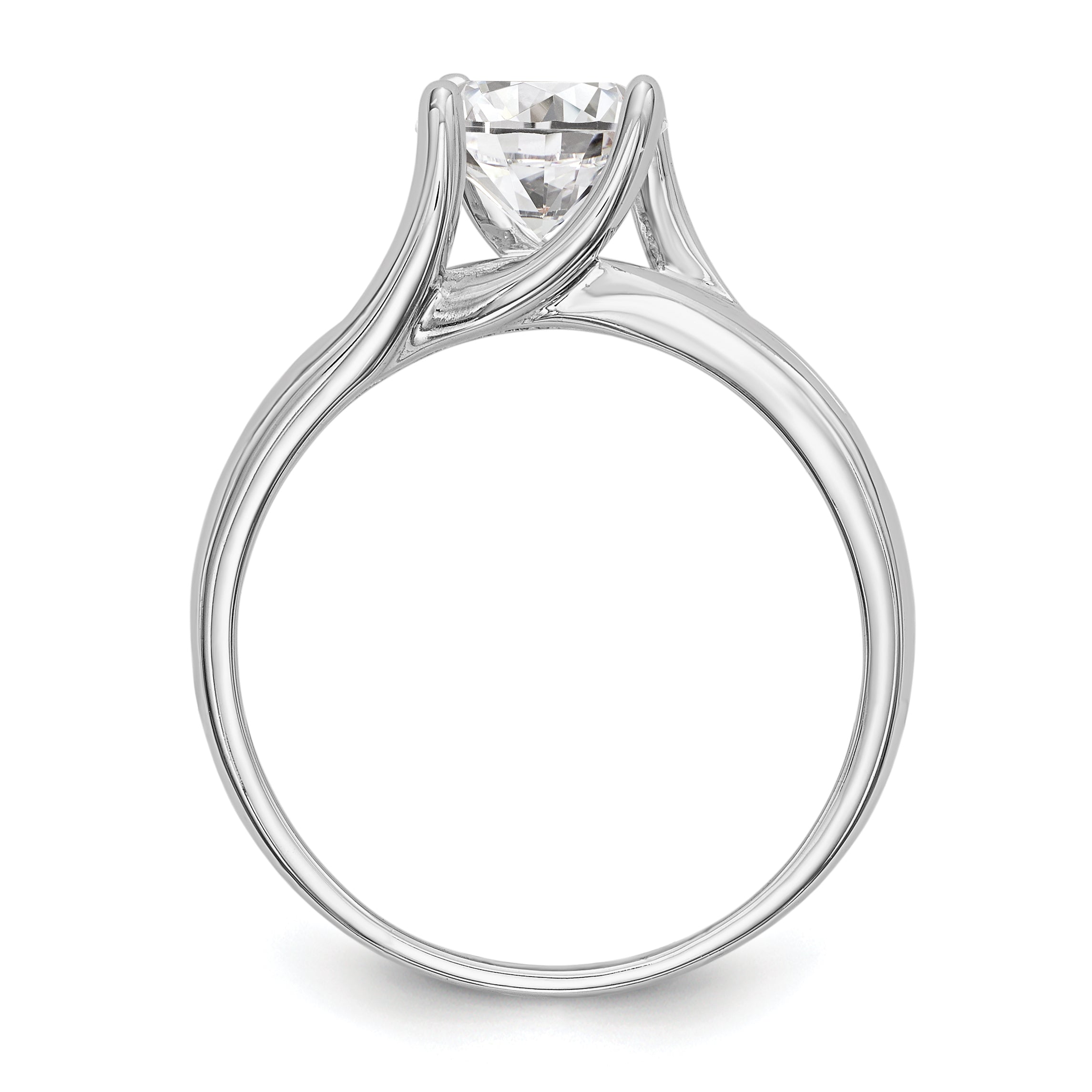 Verlobungsring aus 14K Weißgold mit simuliertem Diamanten