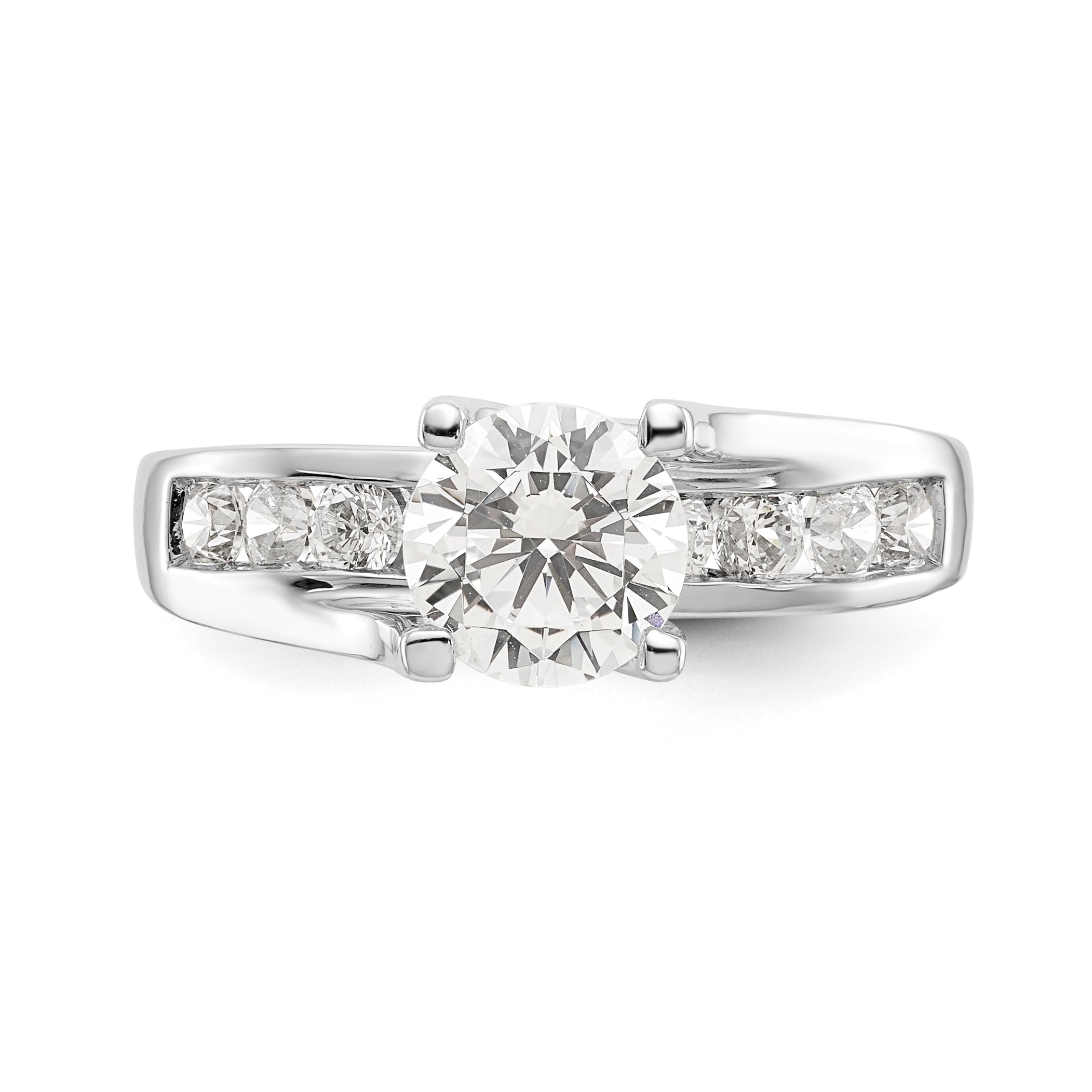 Verlobungsring aus 14K Weißgold mit simuliertem Diamanten