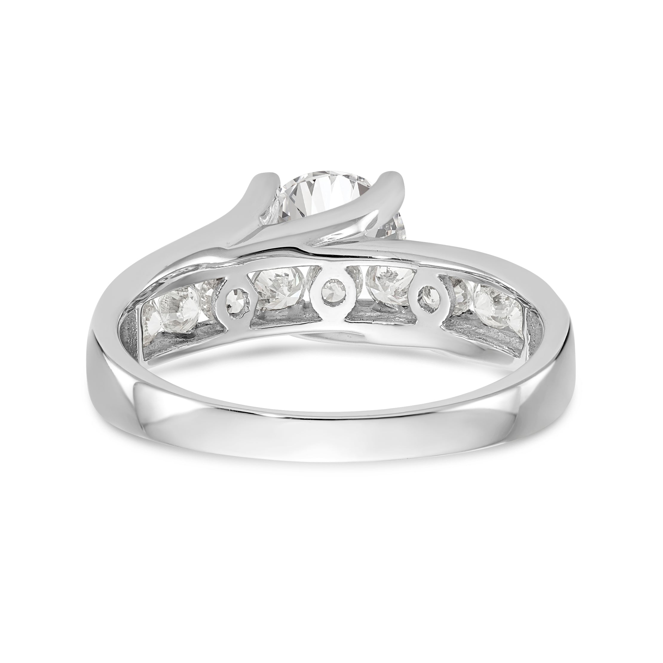 Verlobungsring aus 14K Weißgold mit simuliertem Diamanten