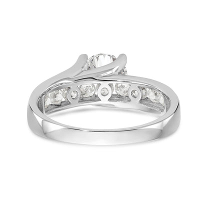 Verlobungsring aus 14K Weißgold mit simuliertem Diamanten