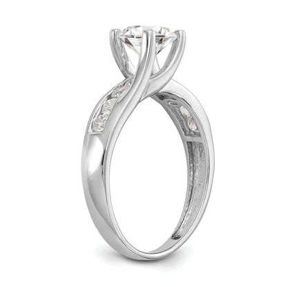Verlobungsring aus 14K Weißgold mit simuliertem Diamanten