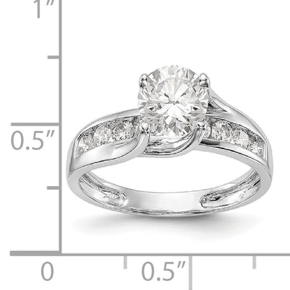 Verlobungsring aus 14K Weißgold mit simuliertem Diamanten
