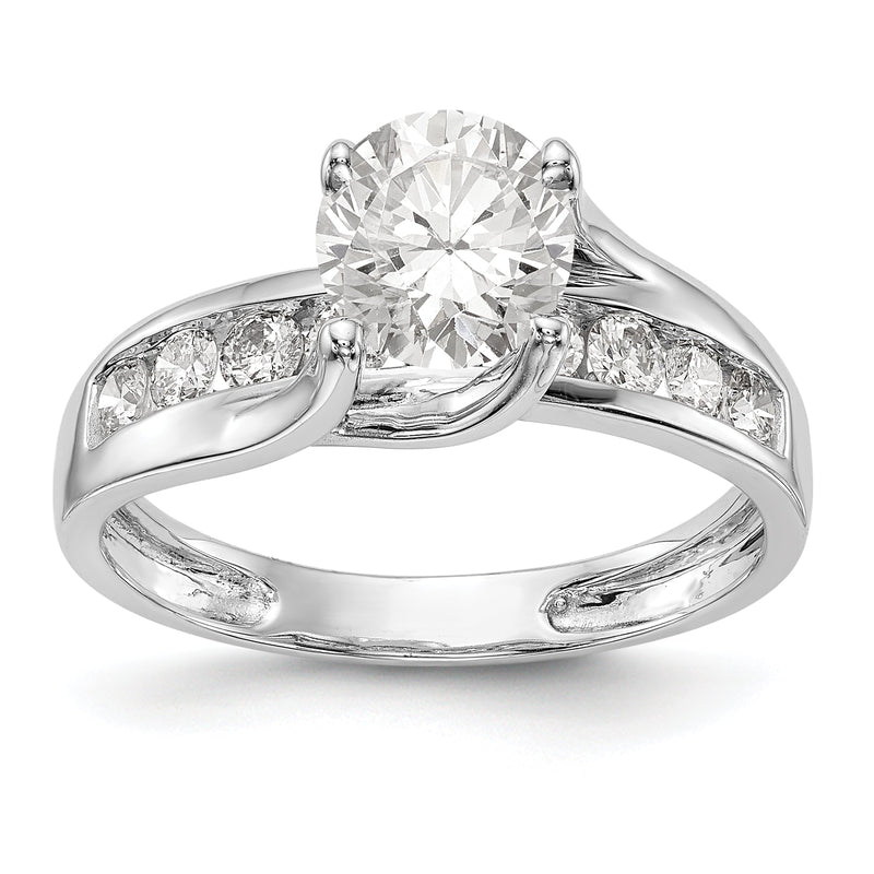Verlobungsring aus 14K Weißgold mit simuliertem Diamanten