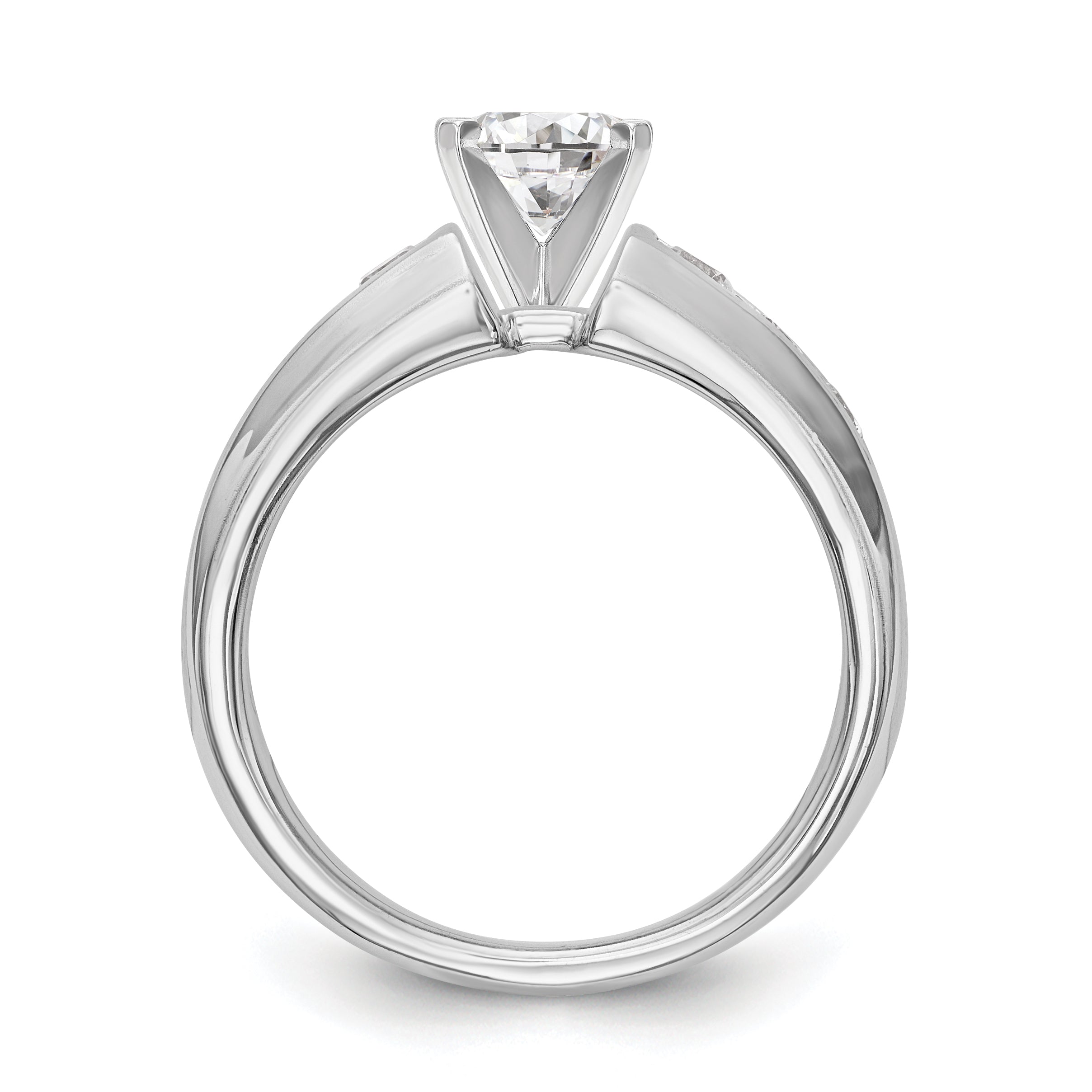 14K Weißgold Diamant-Verlobungsring mit Krappenfassung