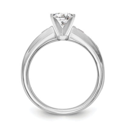 14K Weißgold Diamant-Verlobungsring mit Krappenfassung