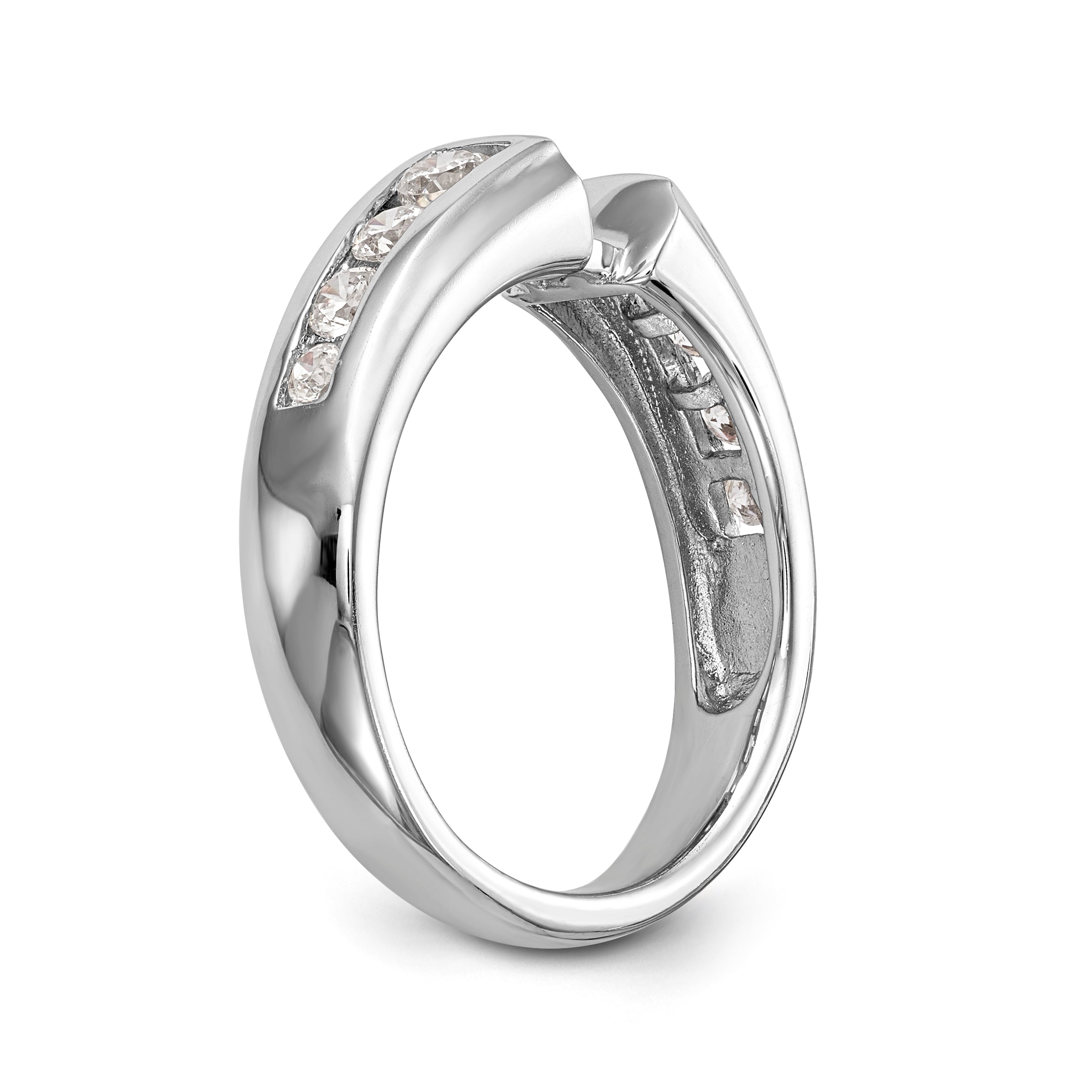 14K Weißgold Diamant-Verlobungsring mit Krappenfassung