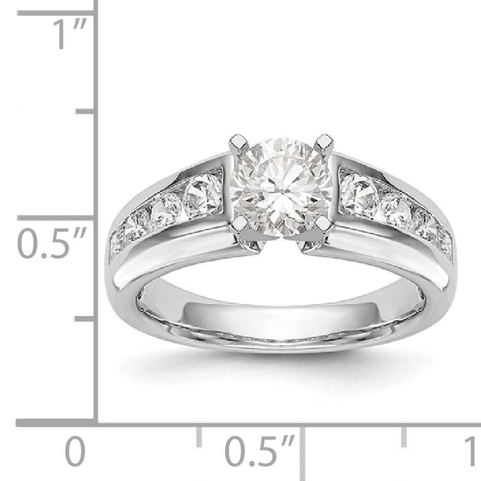 14K Weißgold Diamant-Verlobungsring mit Krappenfassung