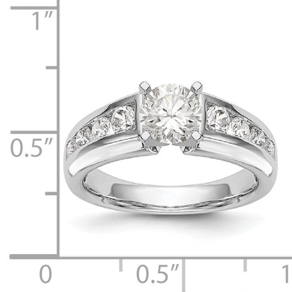 14K Weißgold Diamant-Verlobungsring mit Krappenfassung