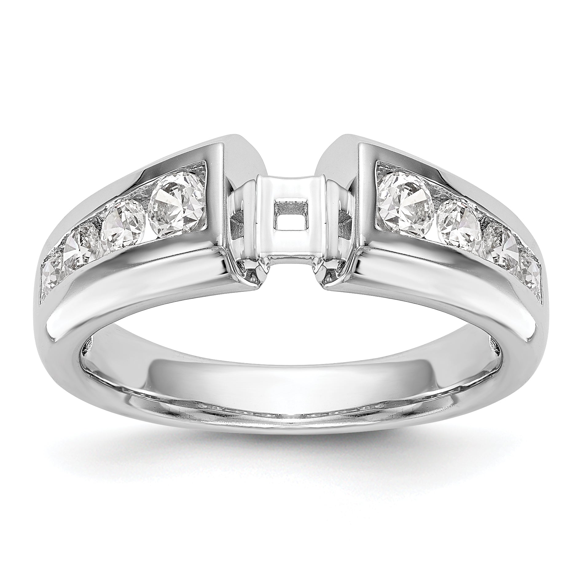 14K Weißgold Diamant-Verlobungsring mit Krappenfassung