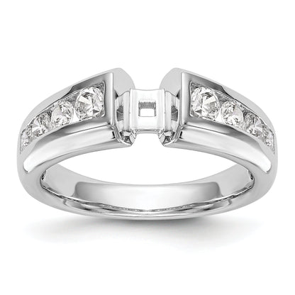 14K Weißgold Diamant-Verlobungsring mit Krappenfassung