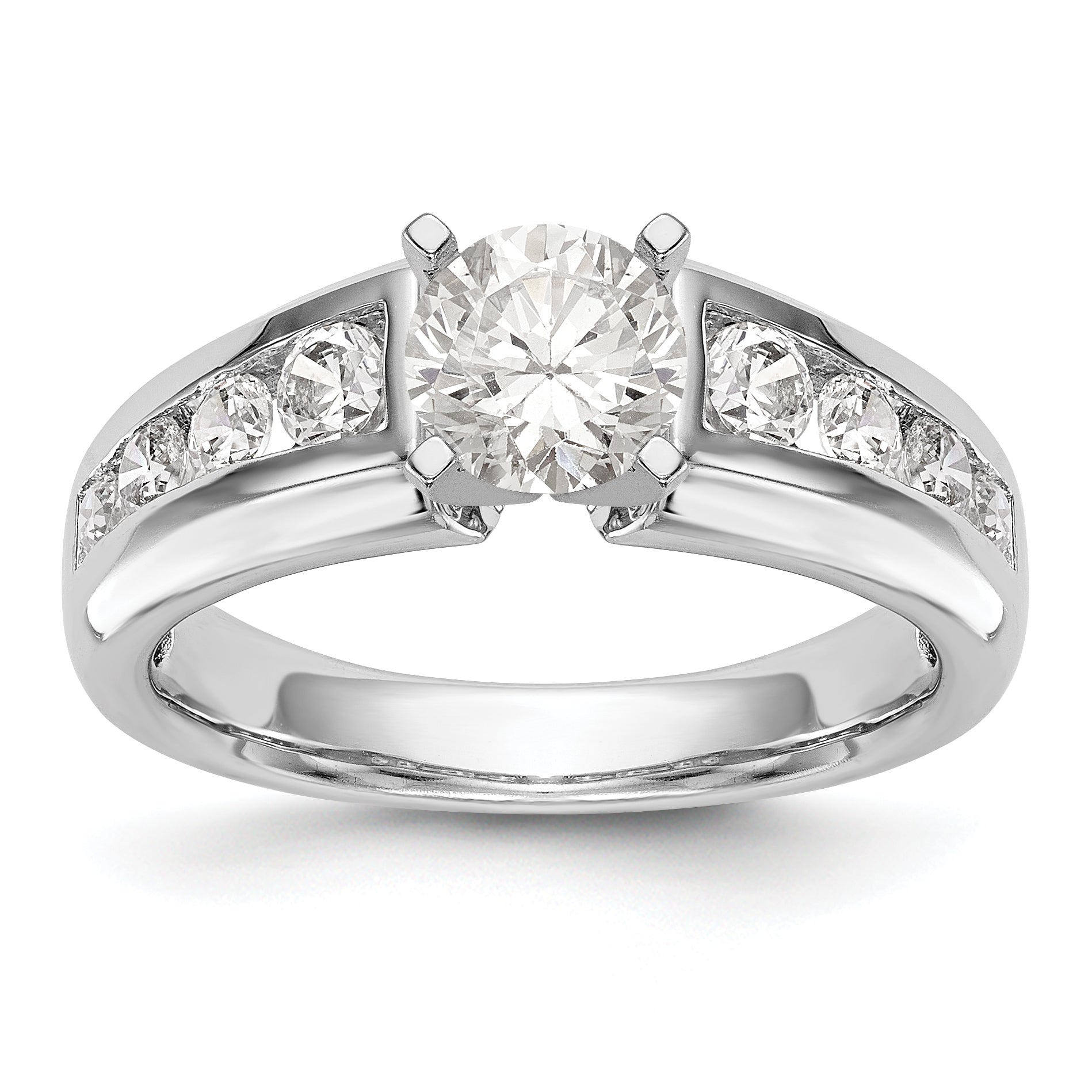 14K Weißgold Diamant-Verlobungsring mit Krappenfassung
