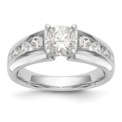 14K Weißgold Diamant-Verlobungsring mit Krappenfassung