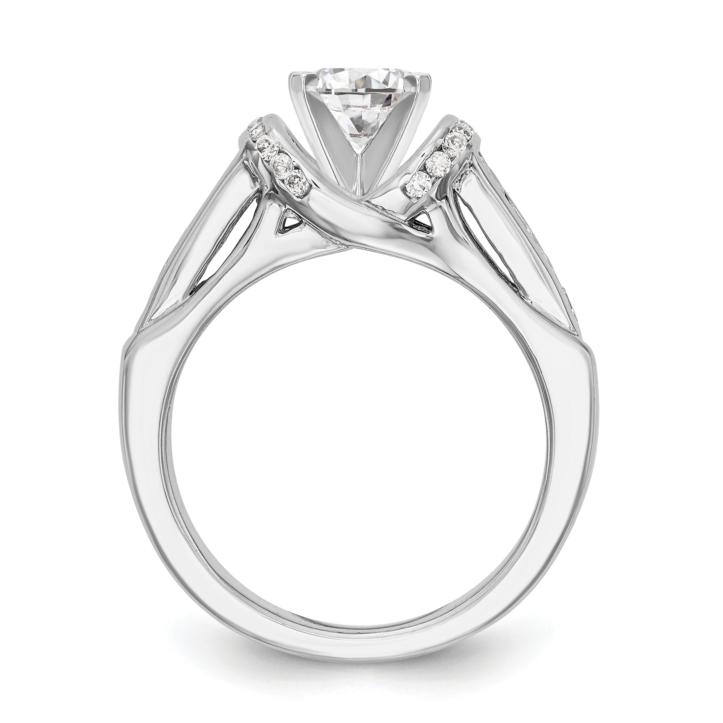 14K Weißgold Diamant-Verlobungsring mit Krappenfassung