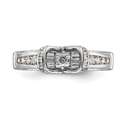 14K Weißgold Diamant-Verlobungsring mit Krappenfassung