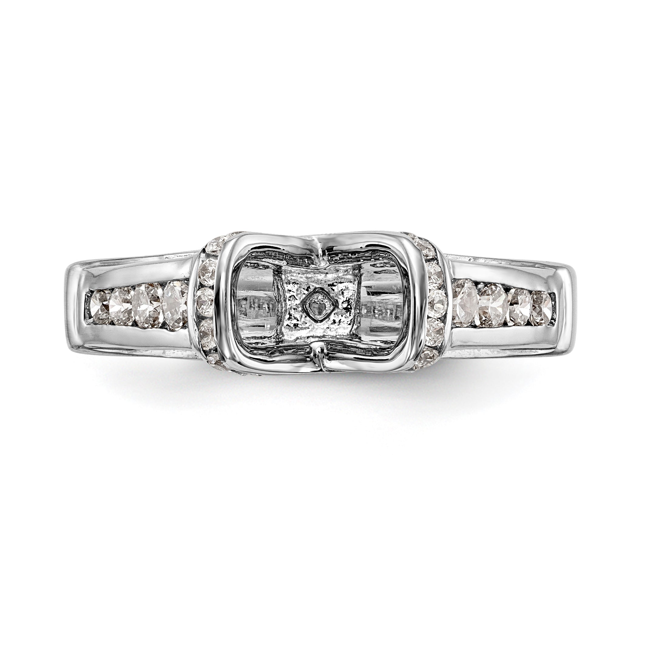 14K Weißgold Diamant-Verlobungsring mit Krappenfassung