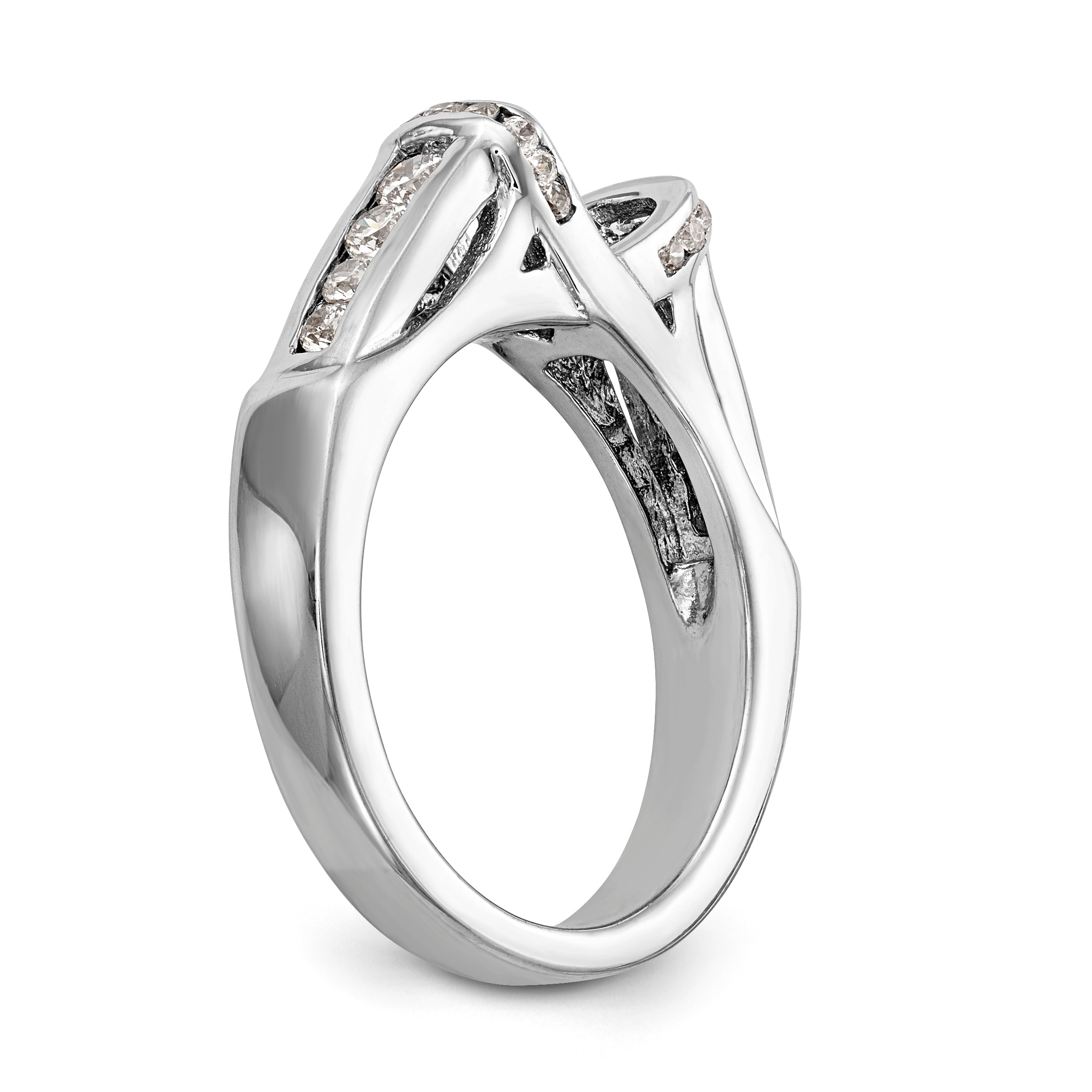 14K Weißgold Diamant-Verlobungsring mit Krappenfassung