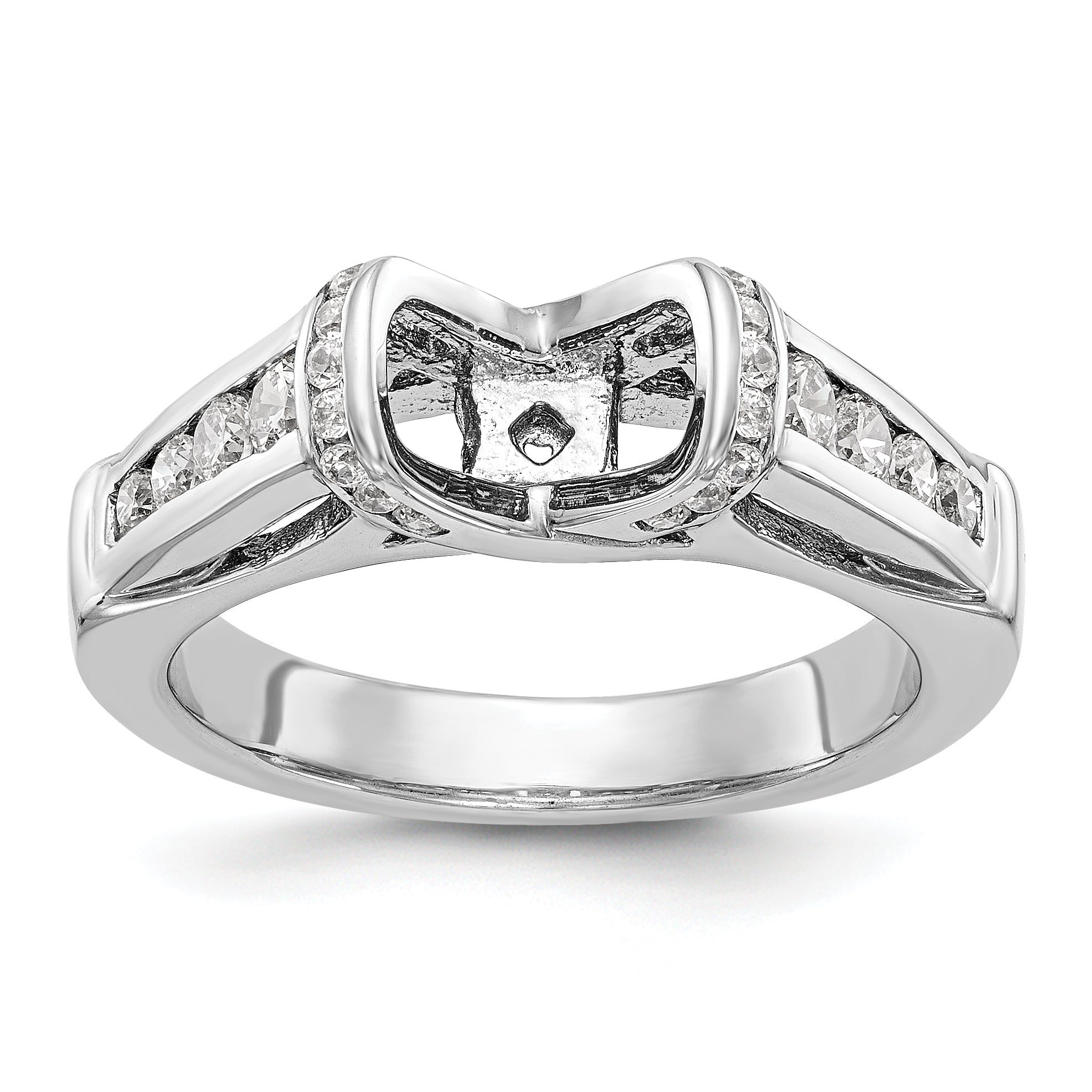 14K Weißgold Diamant-Verlobungsring mit Krappenfassung