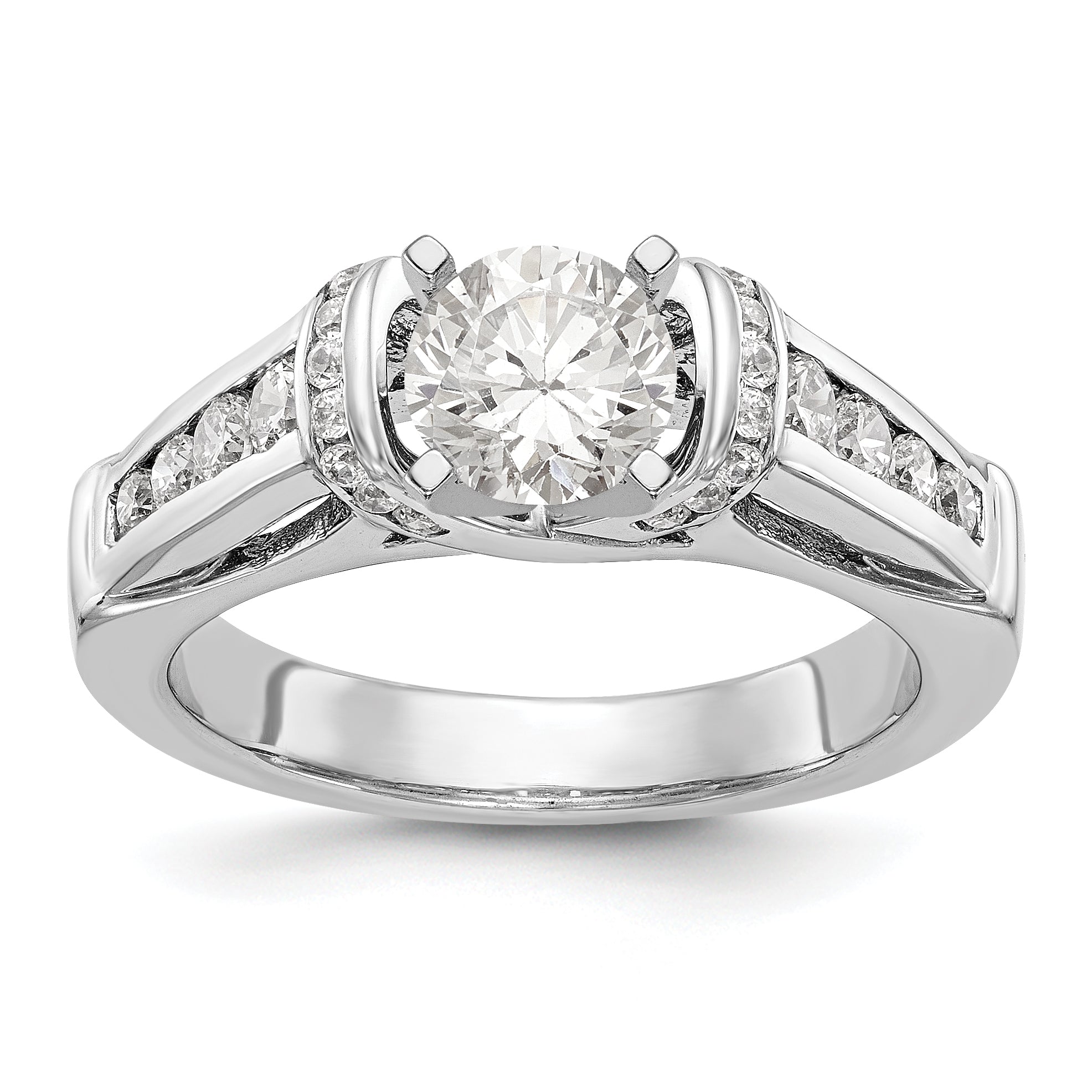 14K Weißgold Diamant-Verlobungsring mit Krappenfassung