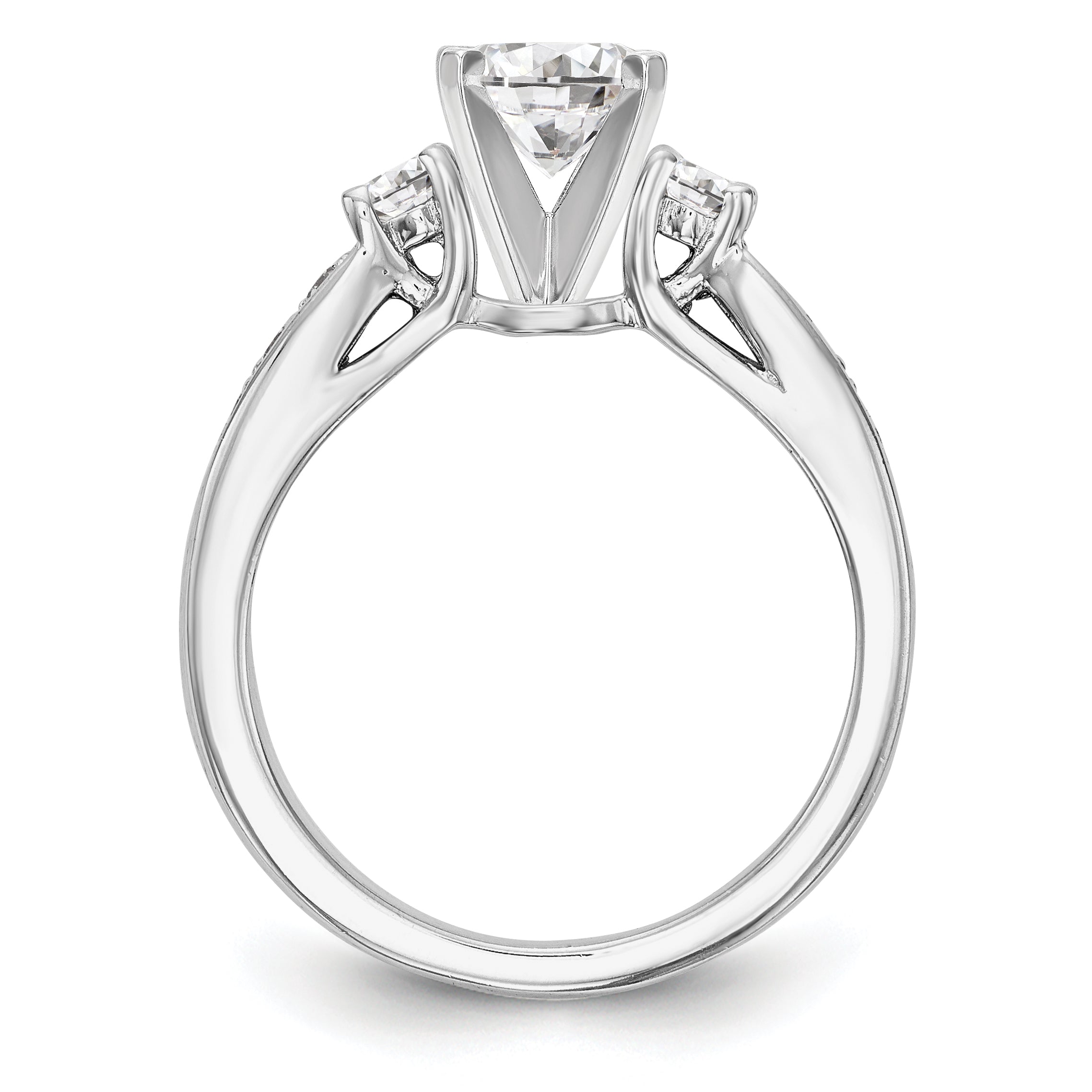 14K Weißgold Diamant-Verlobungsring mit Krappenfassung