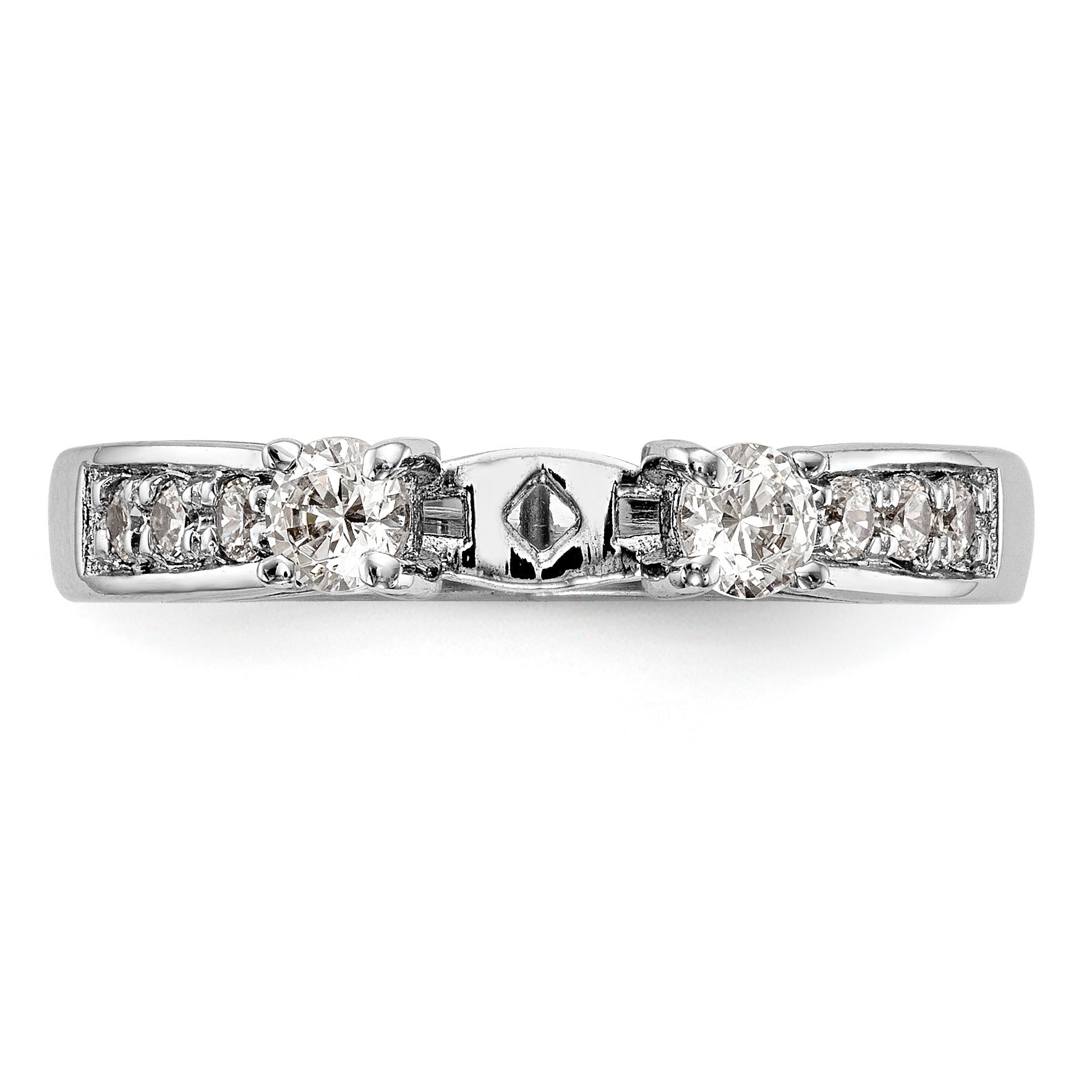14K Weißgold Diamant-Verlobungsring mit Krappenfassung