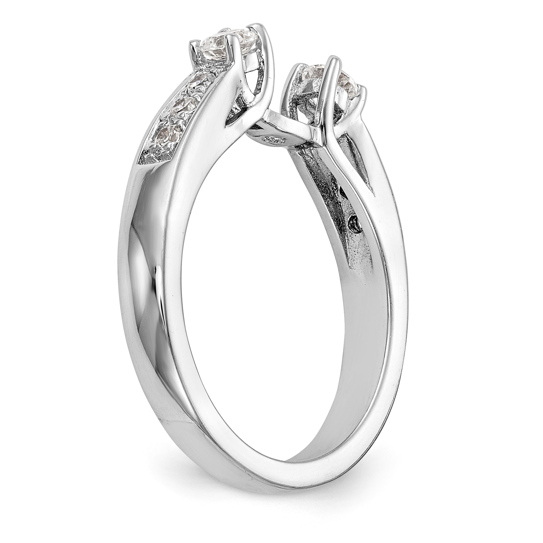 14K Weißgold Diamant-Verlobungsring mit Krappenfassung
