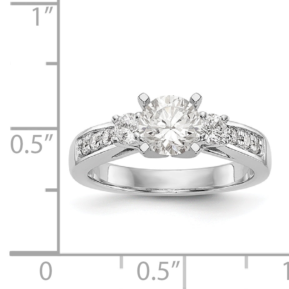 14K Weißgold Diamant-Verlobungsring mit Krappenfassung